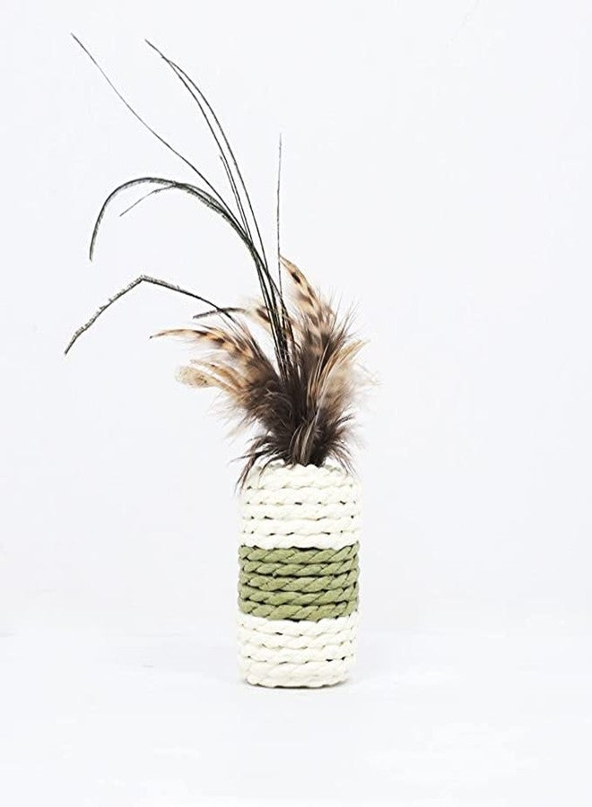 BohoBark لعبة BohoBark Cat Candy Colour Paper Rope Cylinde Feather Toy التفاعلية المقاومة للخدش للقطط، عبوة من قطعة واحدة - Image 1